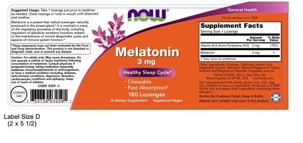 MELATONIN 3 мг LOZ