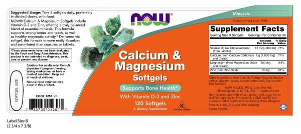 Calcium & Magnesium Softgels With Vitamin D and Zinc