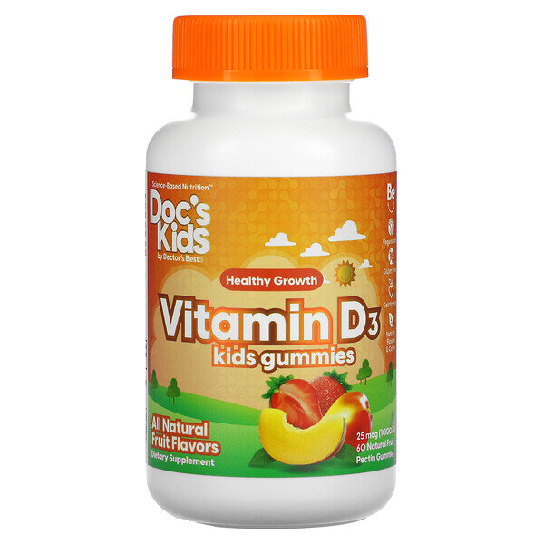 Doctor's Best Doc's Kids Vitamin D3 Gummies 1000 МЕ (60 пастилок)