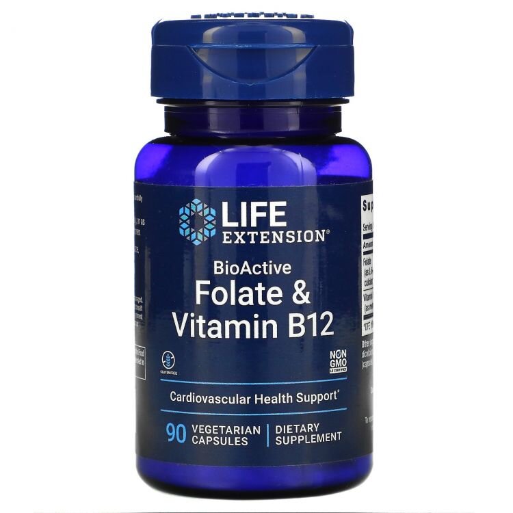LIFE Extension BioActive Folate & Vitamin B12 (90 капс)