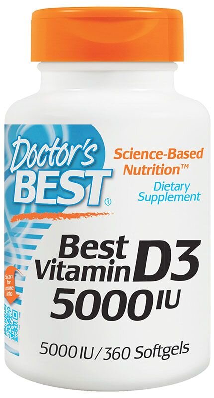 Doctor's Best Vitamin D3 125 mcg (5000 IU) (360 капс)