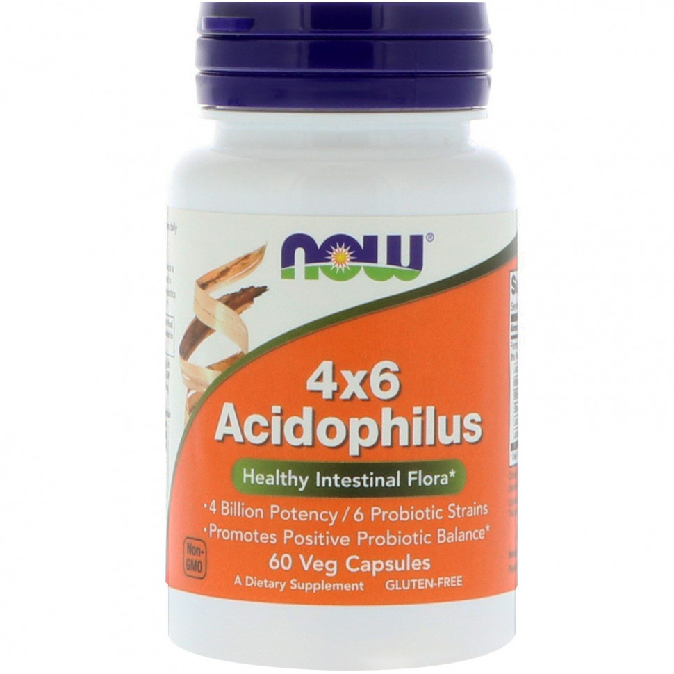 NOW 4x6 Acidophilus  (60 капс)
