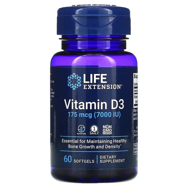 LIFE Extension Vitamin D3 175 mcg (7000 IU) (60 капс)