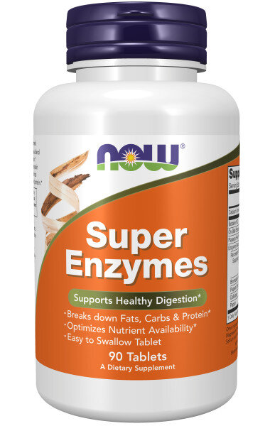 NOW Super Enzymes, Супер Ферменты, Энзимы (90 таб)