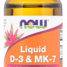 NOW Liquid Vitamin D-3 & MK-7 2500+100 (30 мл)