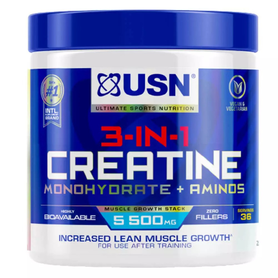 USN 3 in1 Creatine Monohydrate & Aminos (200 гр)