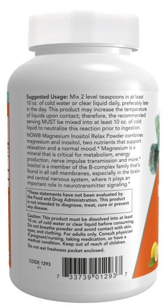 NOW Magnesium Inositol Relax Powder (454 гр) /мятая упаковка