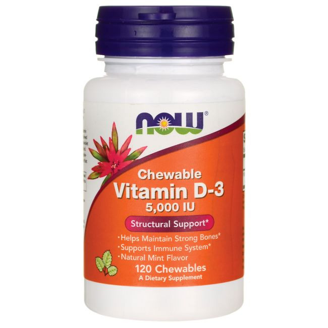 NOW Vitamin D-3 5000 (120 пастилок)